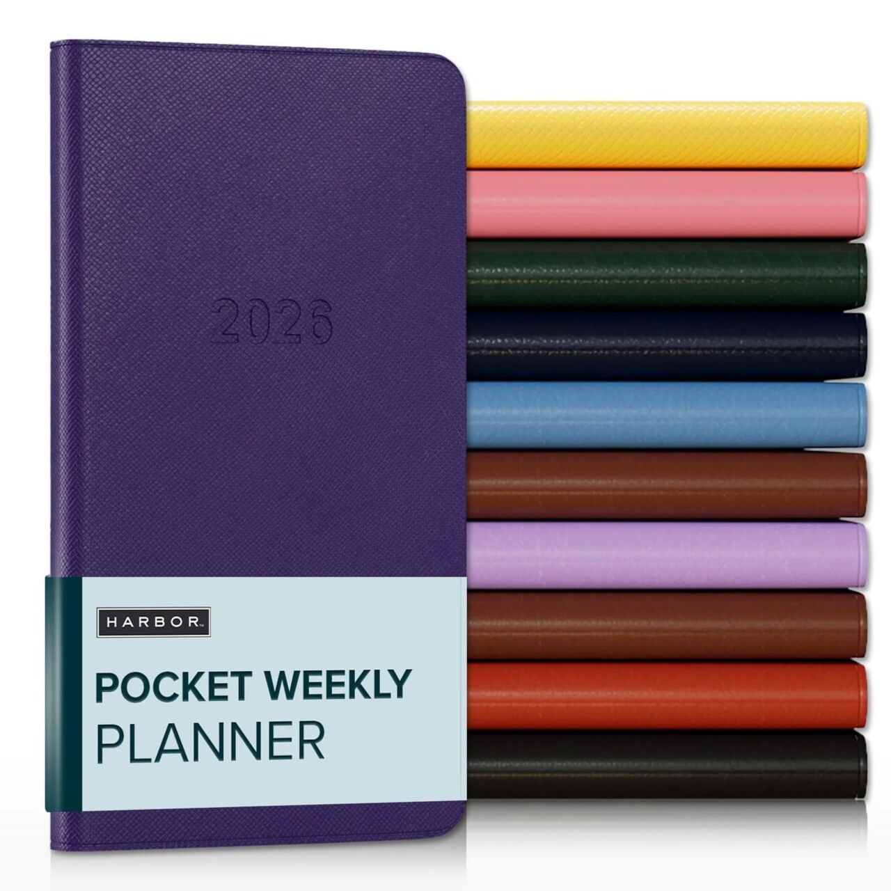 Harbor Pocket Weekly Planner 2026 - Calendar Planner and Notebook, Durable Faux Leather, 192 Pages, Softcover & Book Bound - 6 x 3.25 "